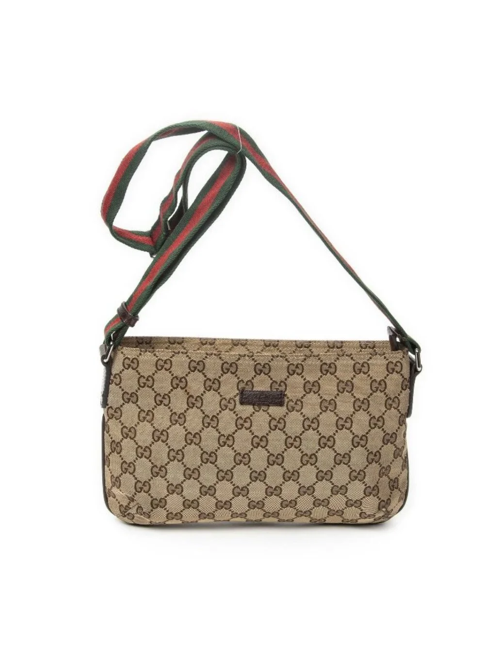 Gucci Mini Zip Crossbody Brown Beige GG Canvas